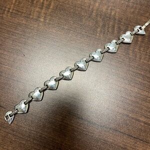 Heavy Silver Heart Bracelet